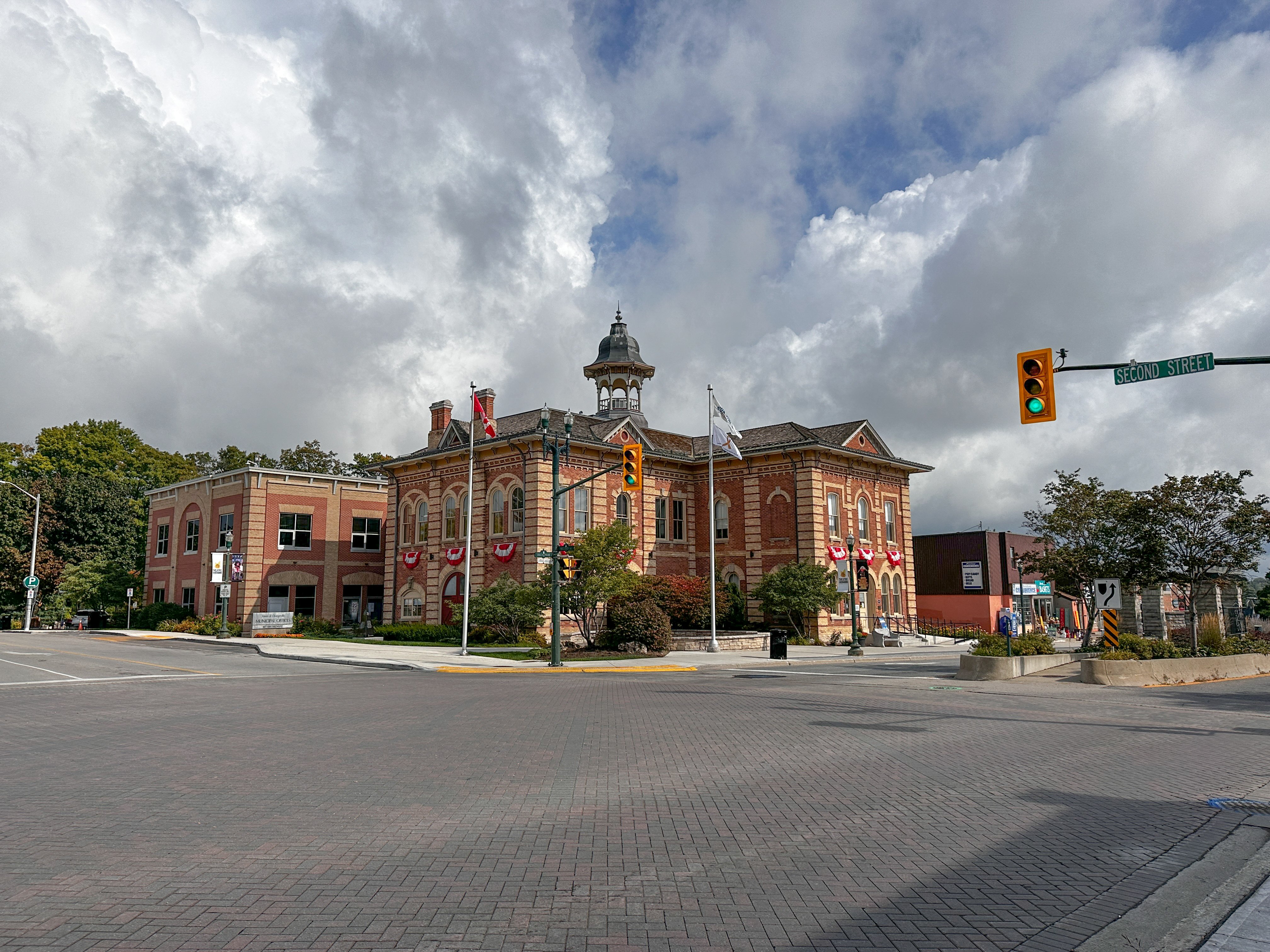The historic Town Hall building in the Town of Orangeville